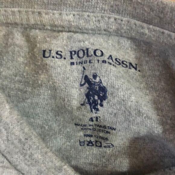 U.S. Polo Assn. Boys Gray Graphic Tee Shirt Size 4T 100% Cotton Casual Wear - Picture 4 of 4